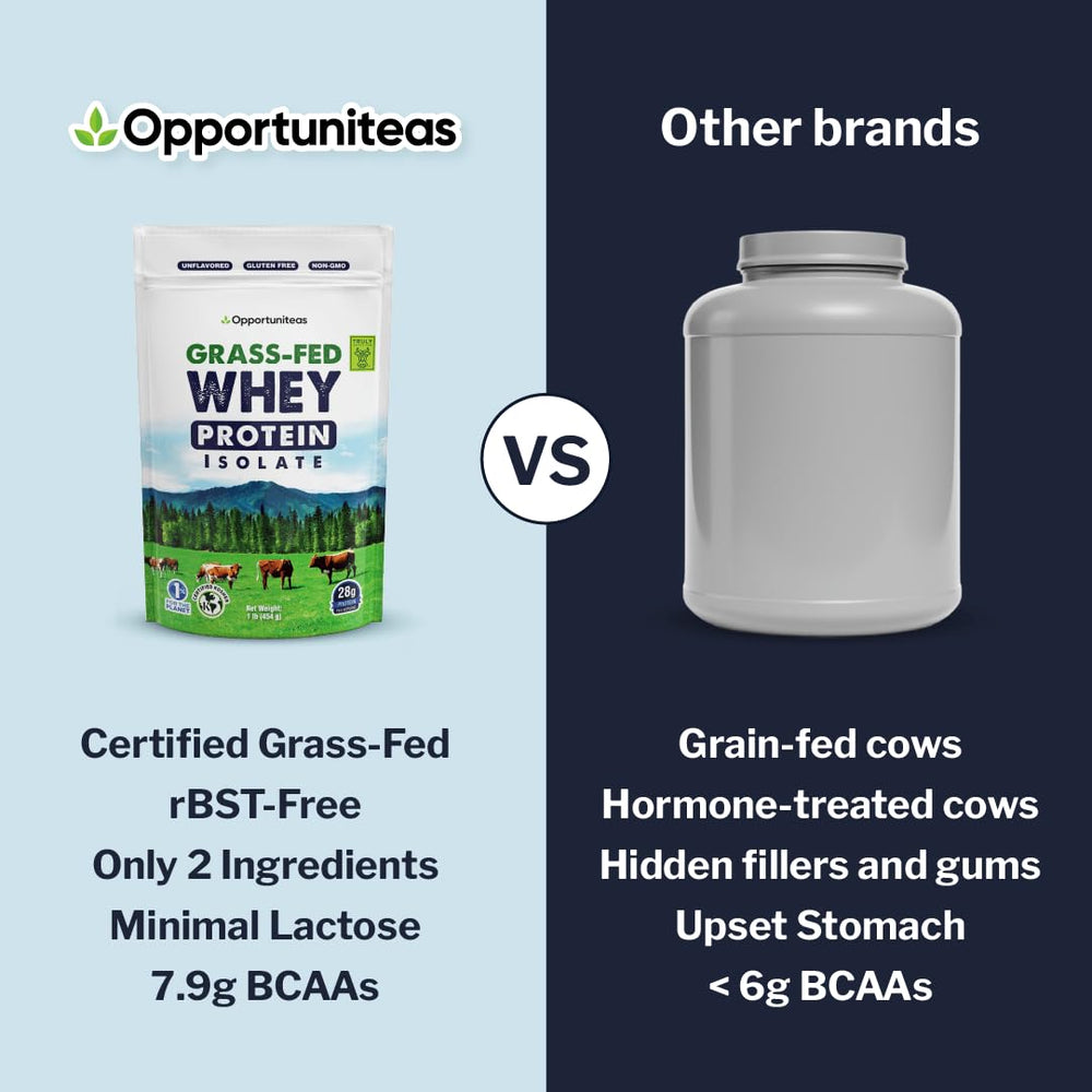 Opportuniteas hormone-free non-GMO label, reinforcing natural nutrition.