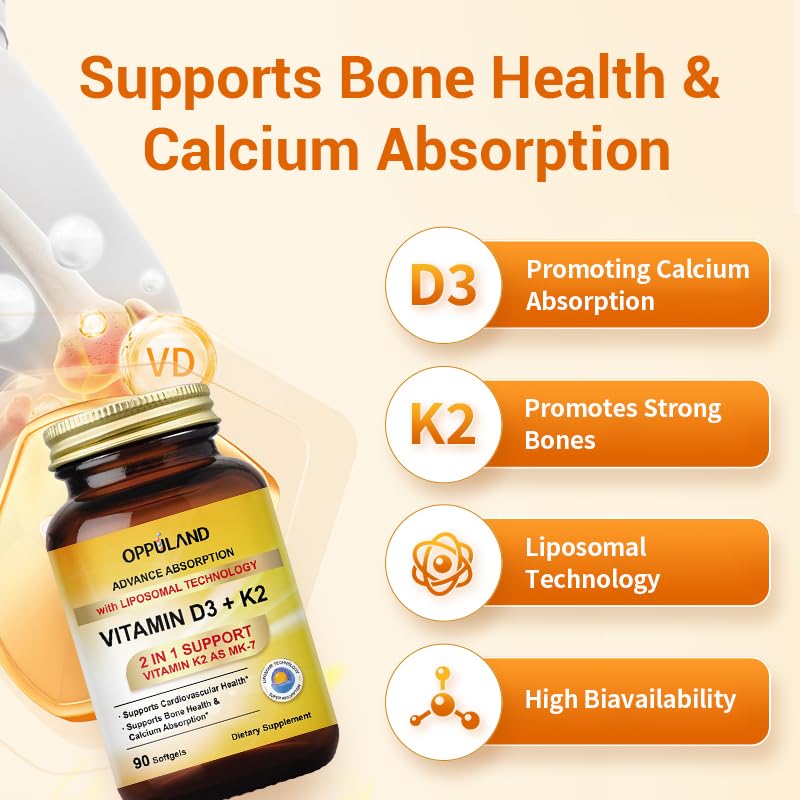 Bone density illustration highlighting potential support with Oppuland D3K2.