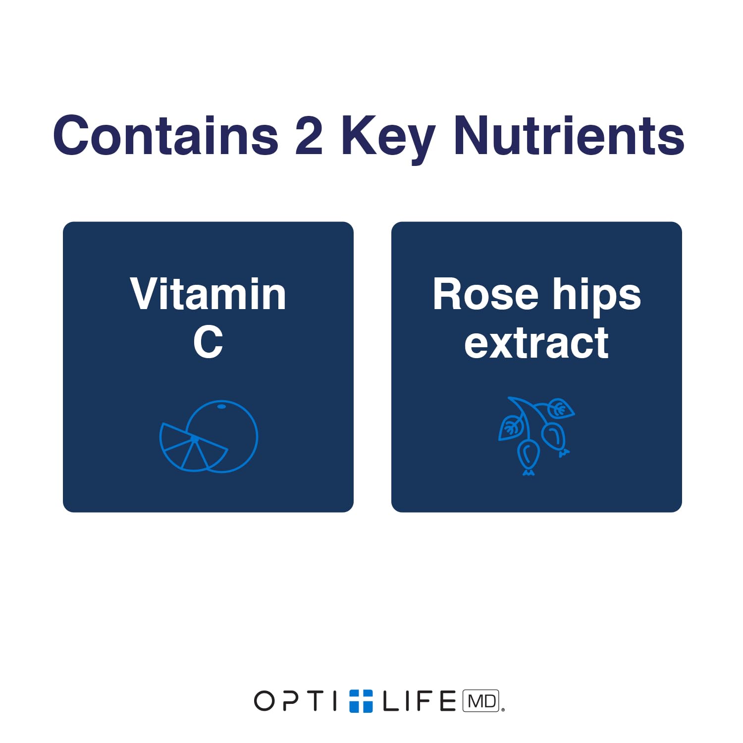 Opti Life MD rose hips and acerola blend bottles