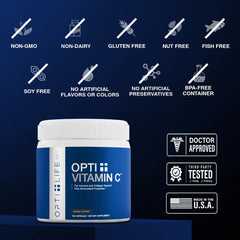 Opti Life MD time-release vitamin C capsules on label