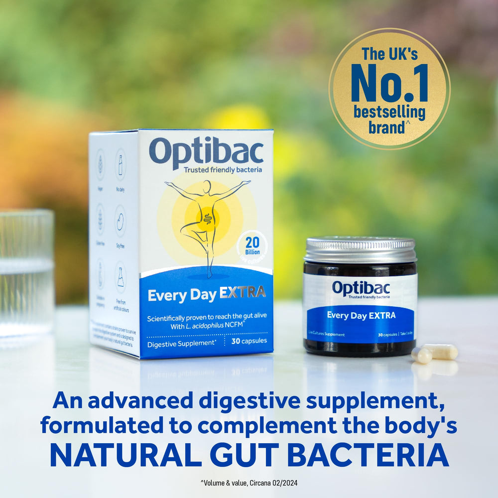 OptiBac label back detailing strains and vegan-friendly features.
