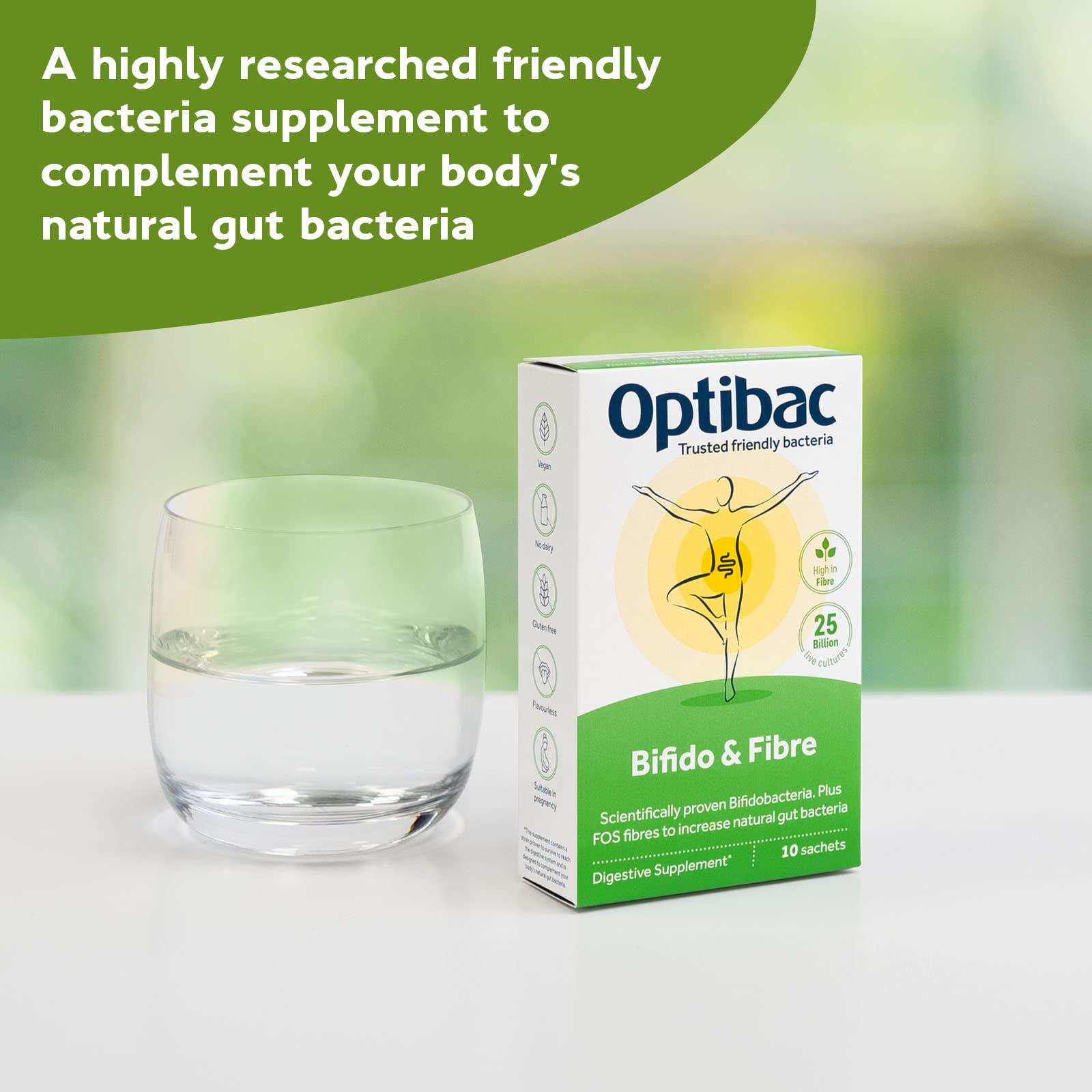 Optibac Probiotics powder dissolving in water showing easy mix
