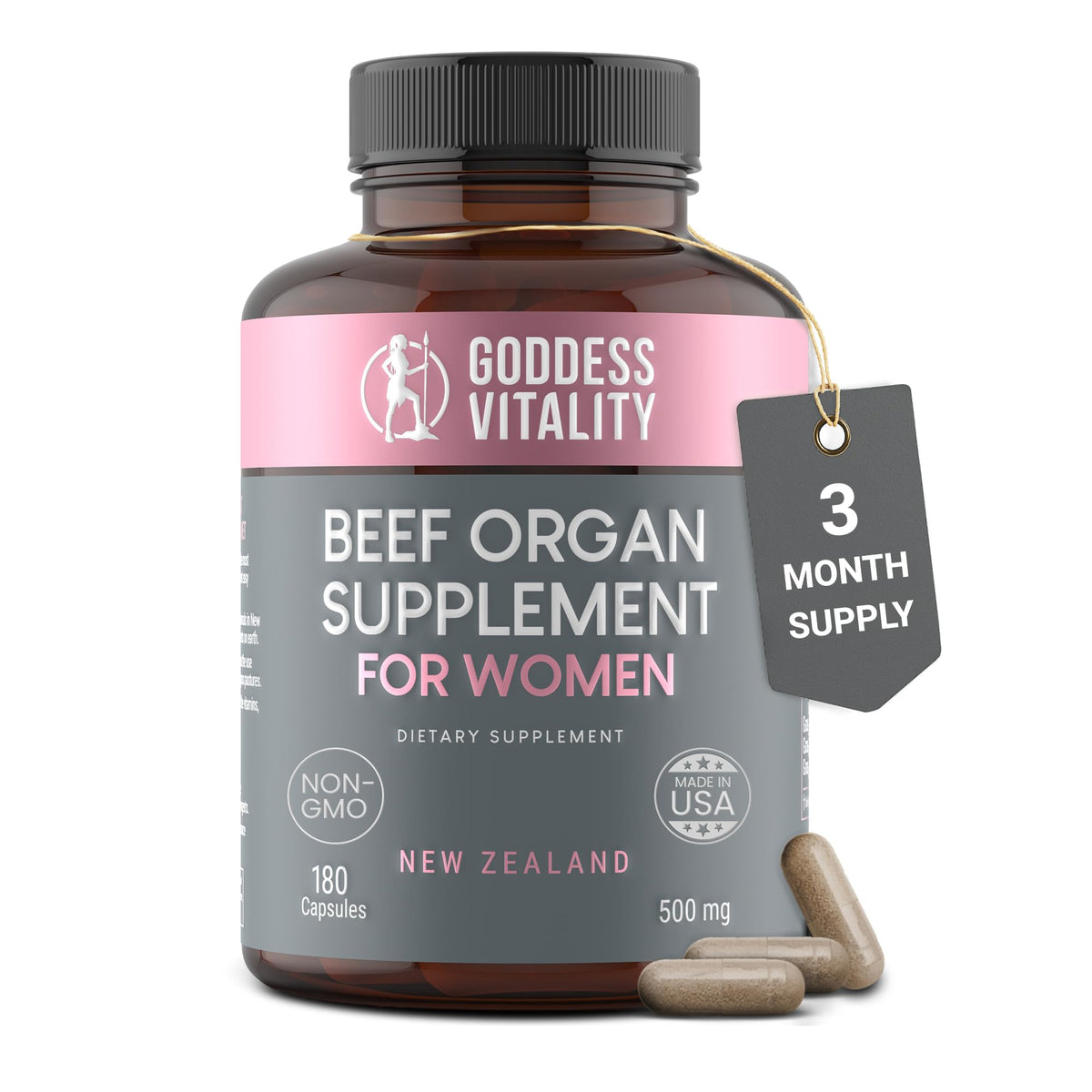 Optimal Carnivore beef-organ supplement bottle for whole-food cycle support.