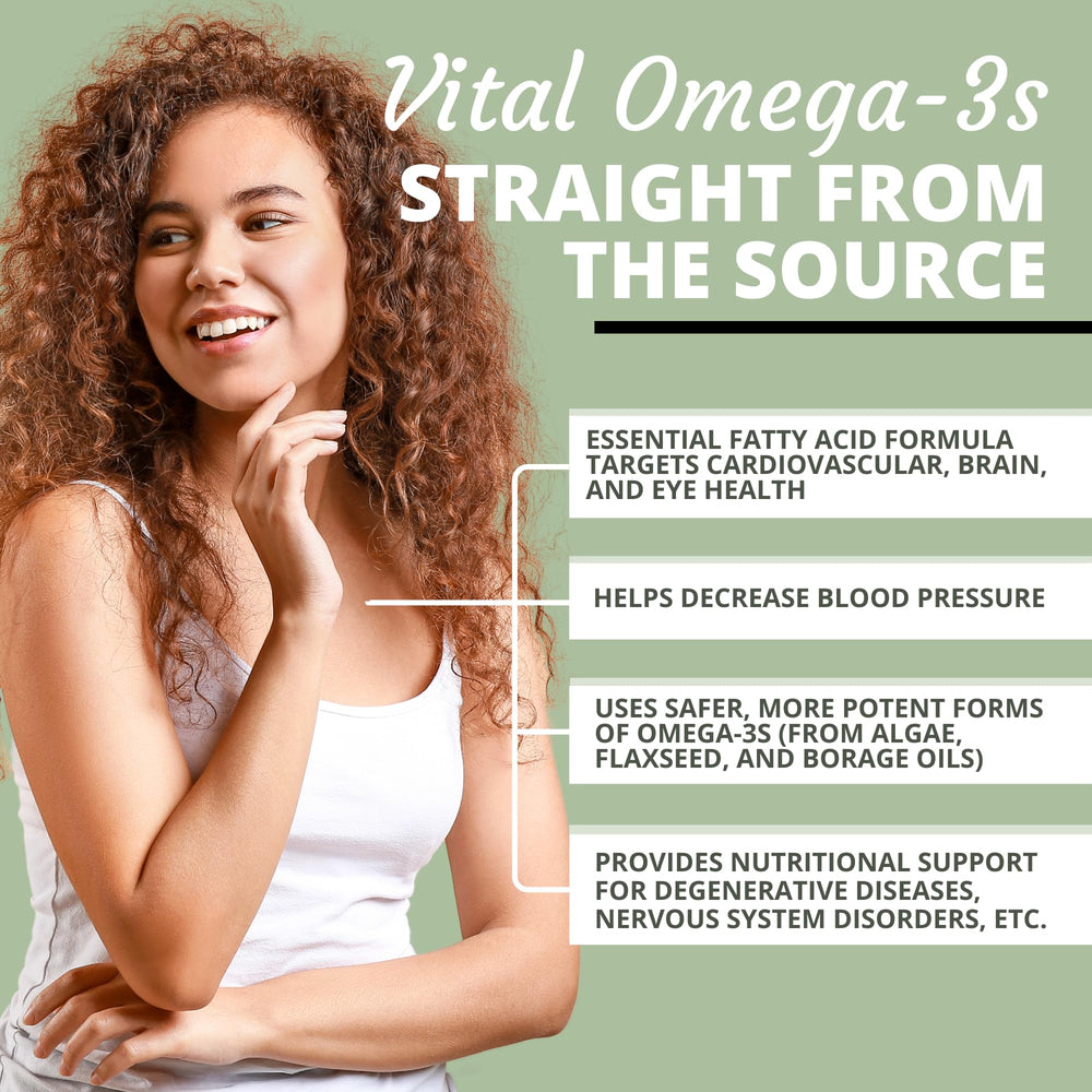 Optimal Health Systems EFA algae oil drop highlighting plant-based DHA source