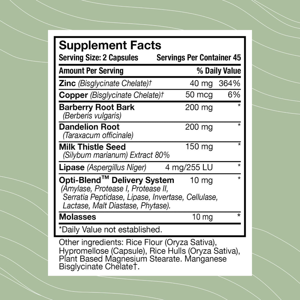 Optimal Health Systems milk-thistle dandelion barberry capsules with potential liver support