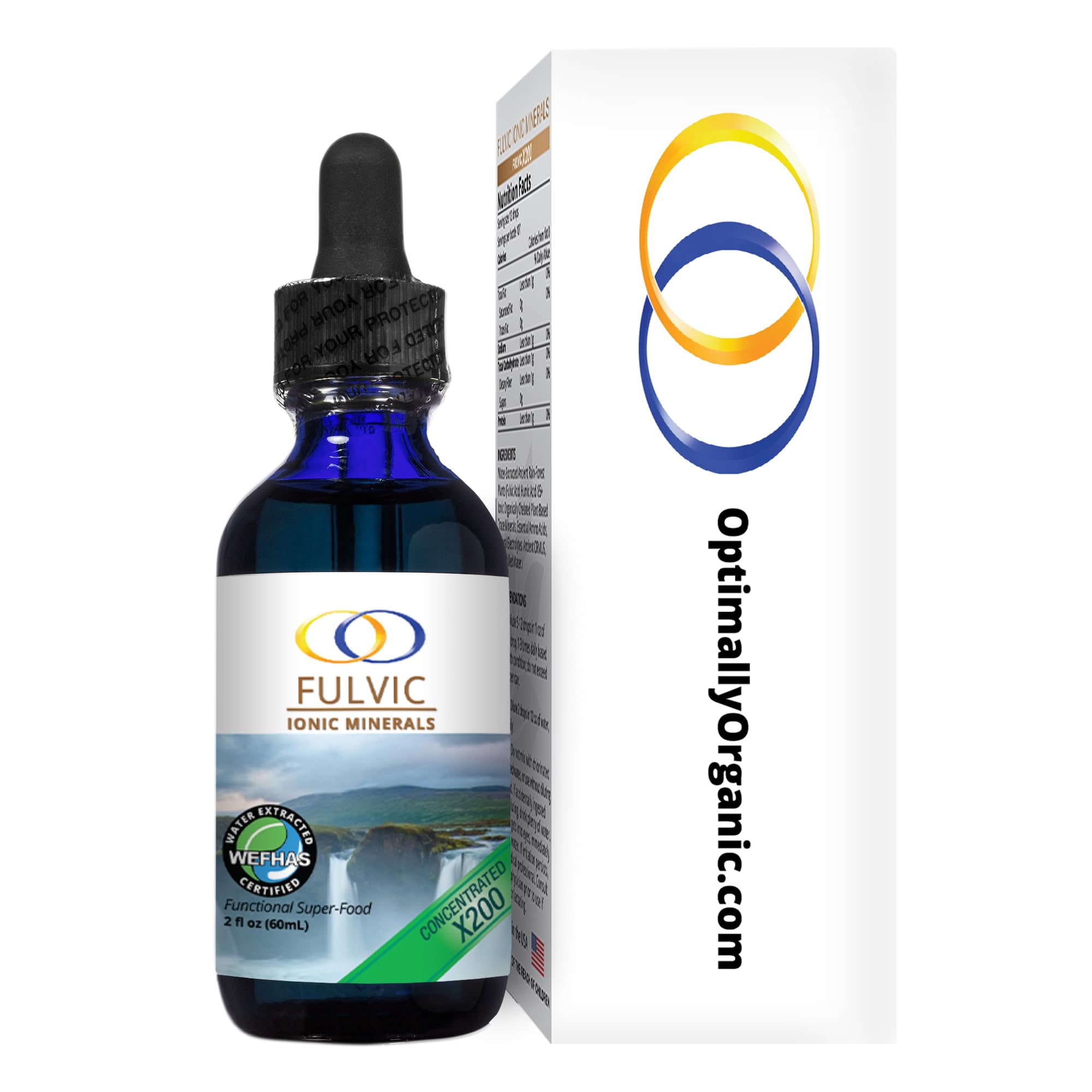 Optimally Organic USA-made humic shale label highlighting pure extraction.