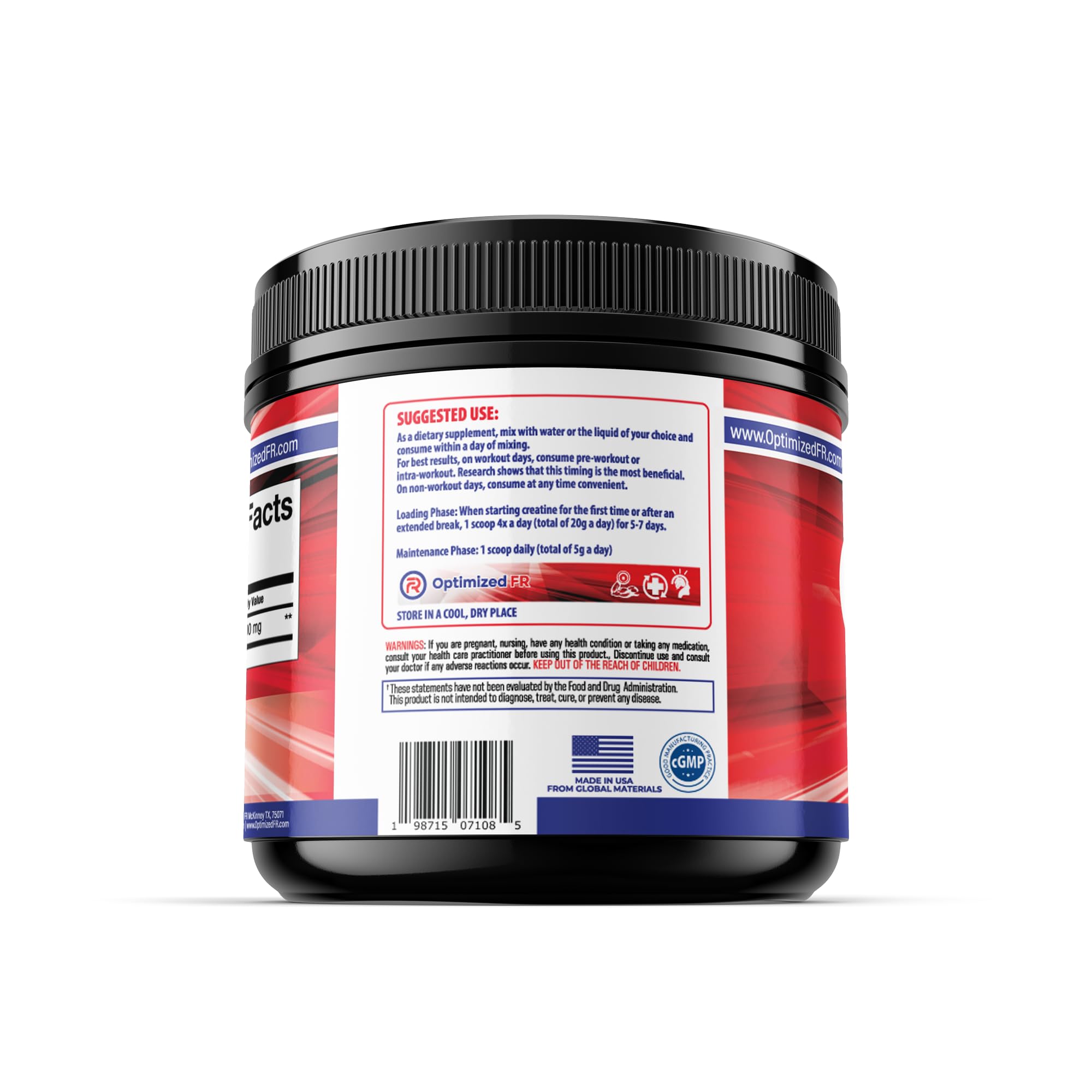 Optimized FR Code 3 Creatine serving scoop dispense ready for daily strength routines.