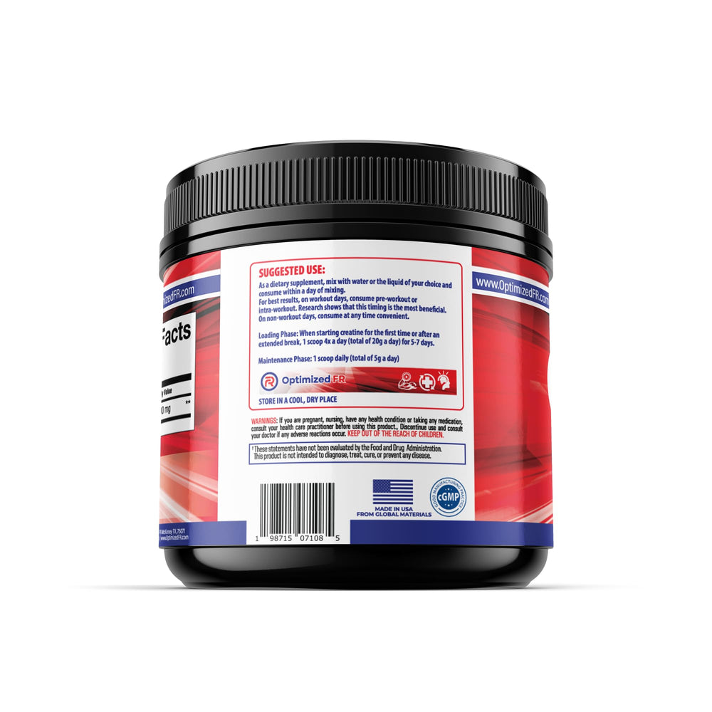 Optimized FR Code 3 Creatine serving scoop dispense ready for daily strength routines.