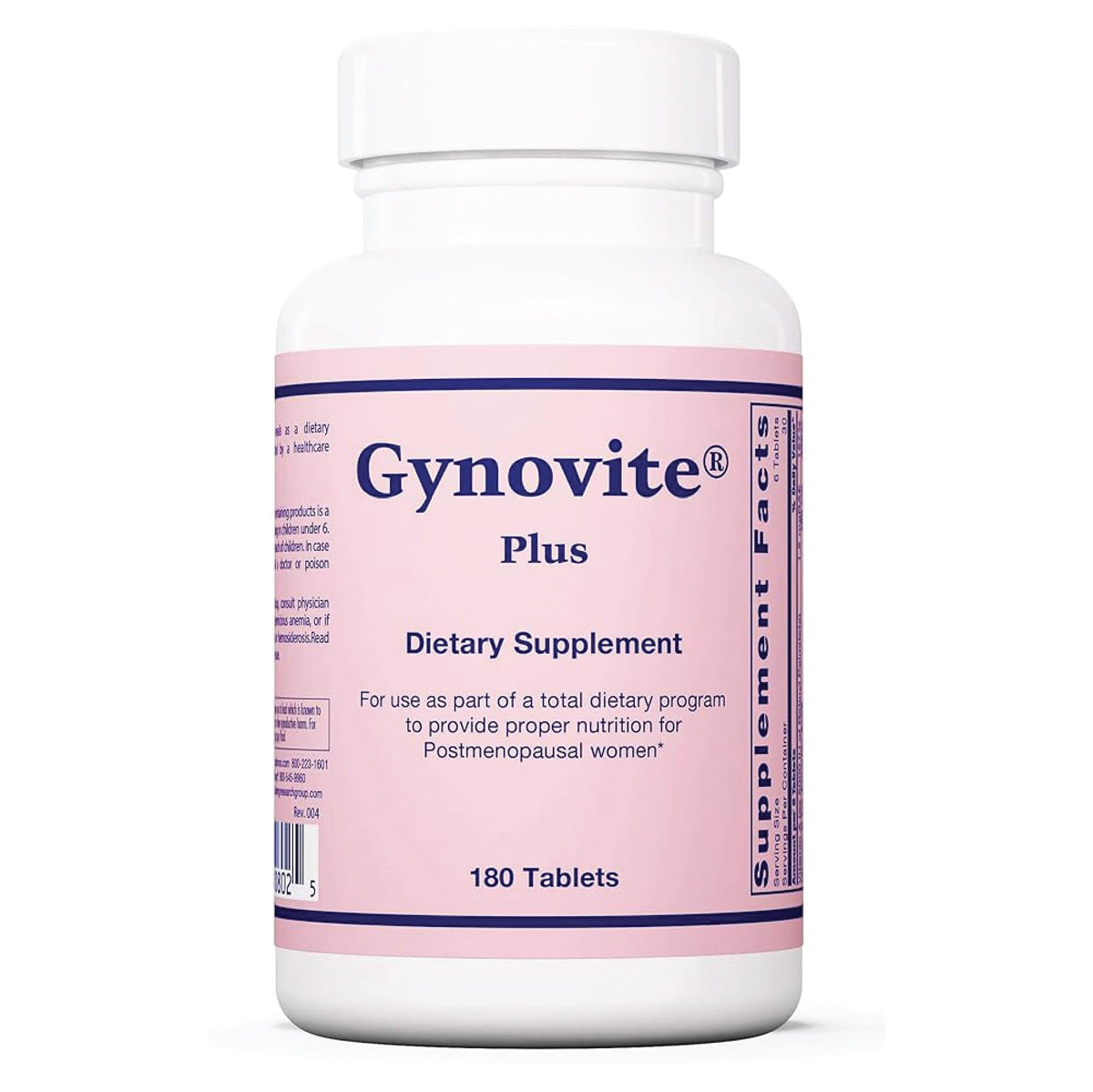 Optimox Gynovite bottle front view for daily postmenopause support.