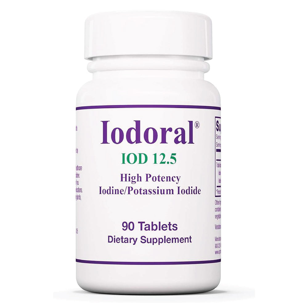 Optimox Iodoral 12.5 mg bottle front view for potential thyroid support.