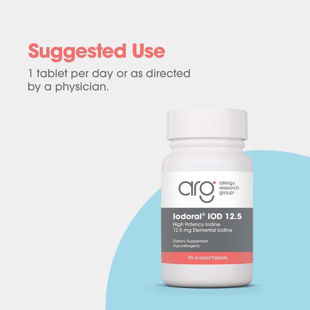 Optimox Iodoral packaging noting 90 servings and 12.5 mg formula.