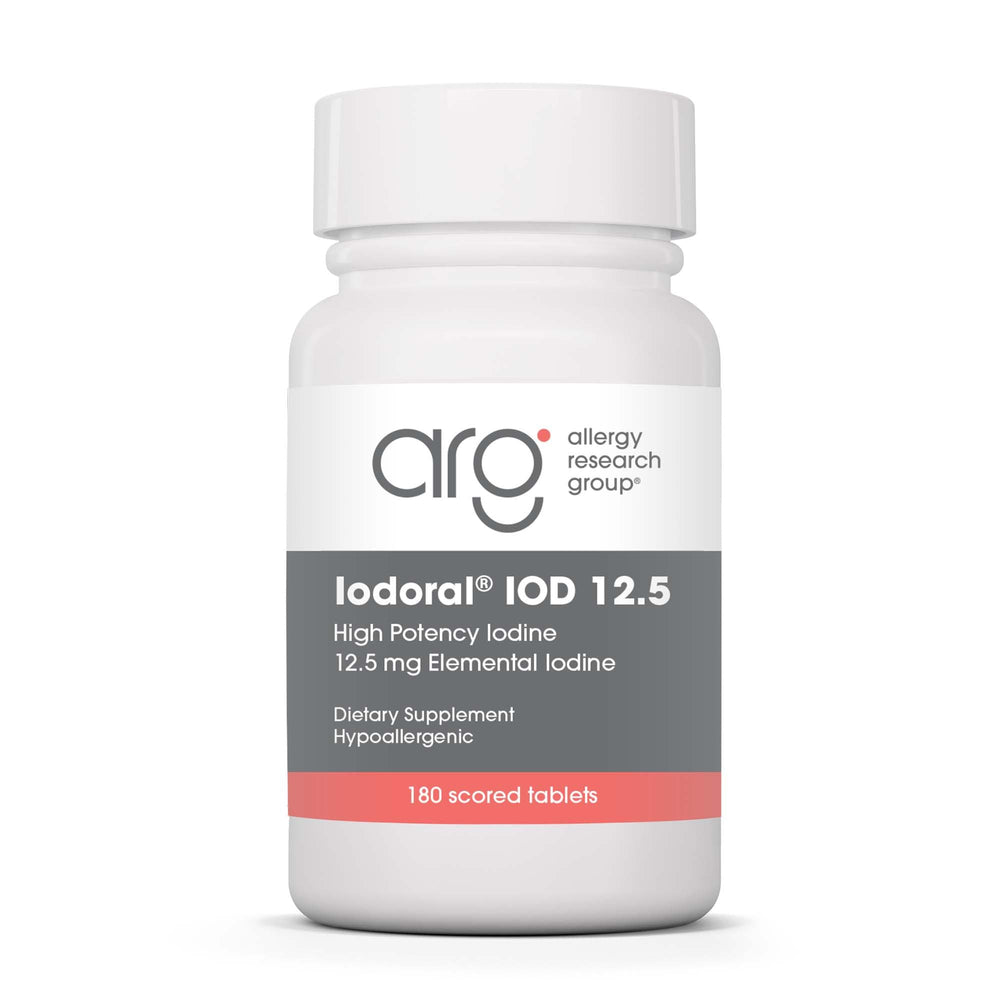 Optimox Iodoral 12-5 mg bottle closeup showing high-potency iodine for thyroid support.