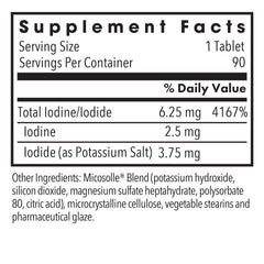 Optimox Iodoral 6.25 mg label detail notes gluten-free and allergen-free formulation