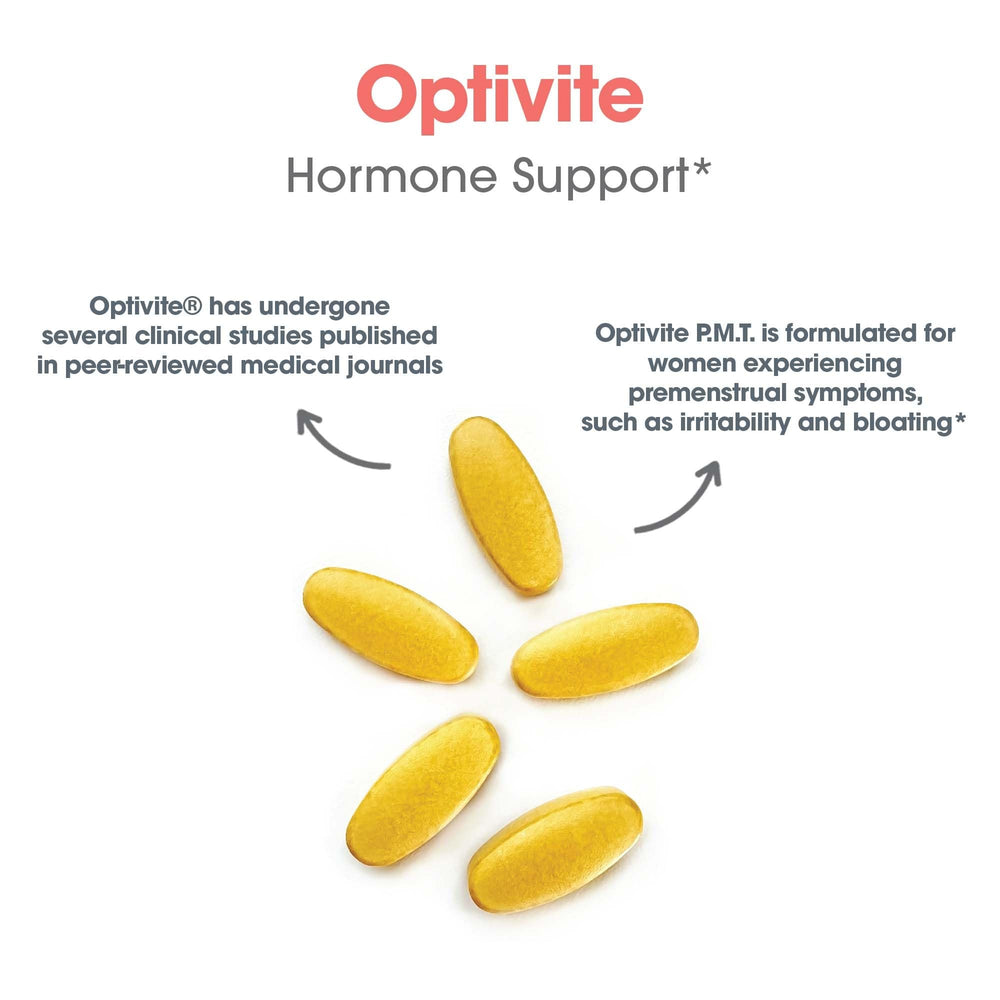 Optimox Optivite PMS bottle on desk for daily routine