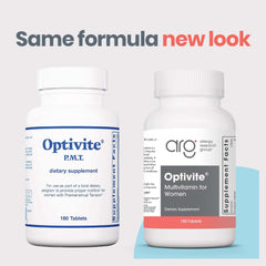 Optimox Optivite PMS capsules closeup shows daily cycle support
