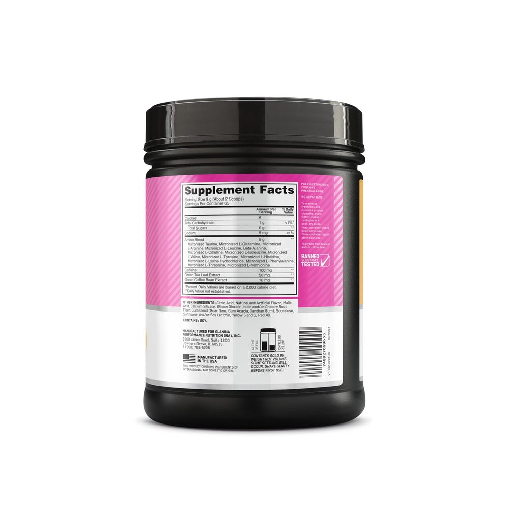 65 servings label hints long-lasting energy support per tub