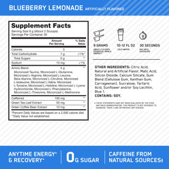 Optimum Nutrition Amino Energy Blueberry Lemonade glass ready to sip for energy and focus