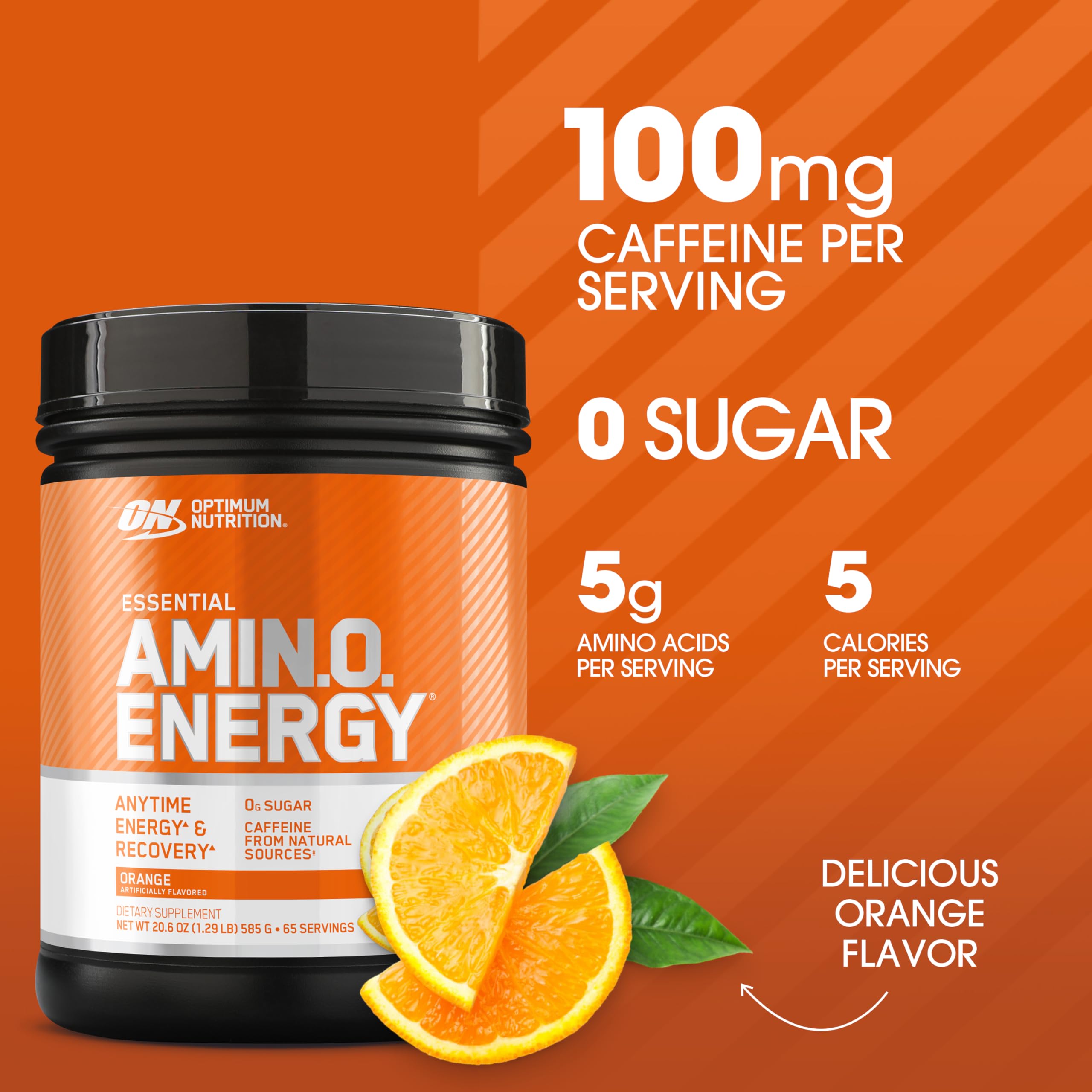 Optimum Nutrition Amino Energy caffeine blend powering focus during workouts.
