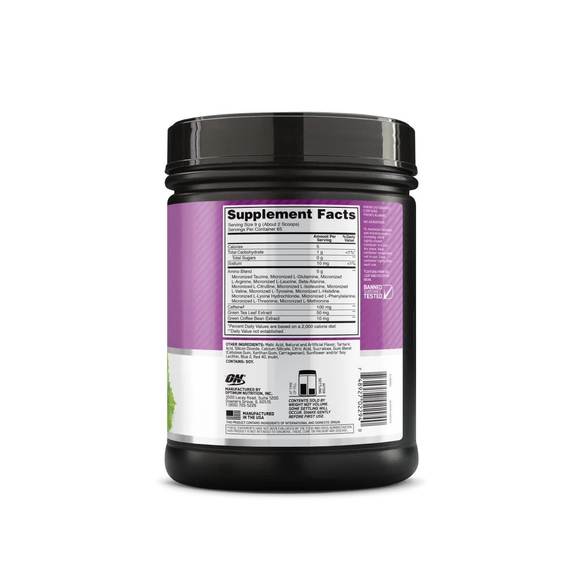 Optimum Nutrition Amino Energy Concord grape powder keto-friendly option