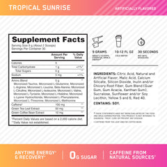 Optimum Nutrition Amino Energy Green Tea caffeine source visual.
