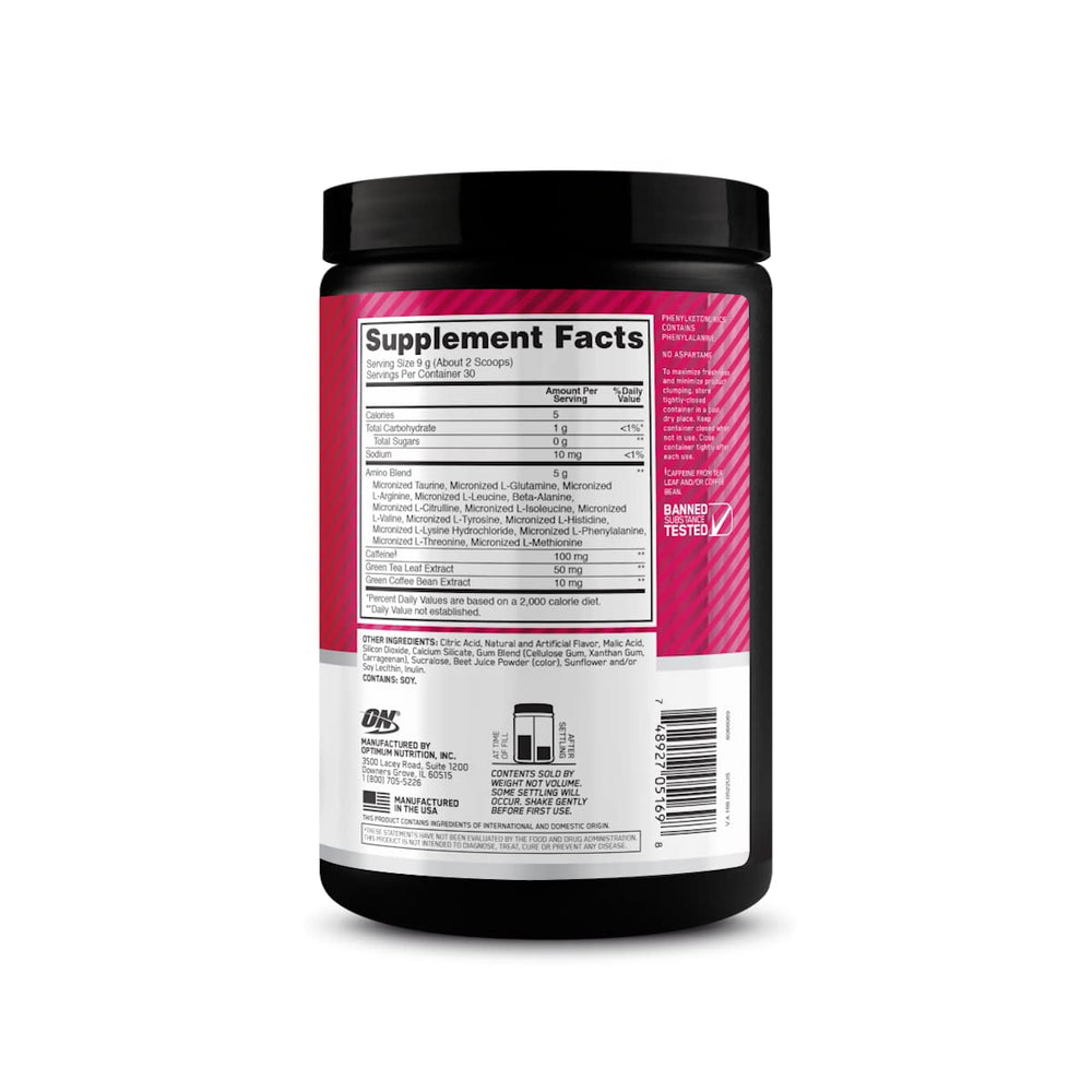 Optimum Nutrition Amino Energy in gym scene during training