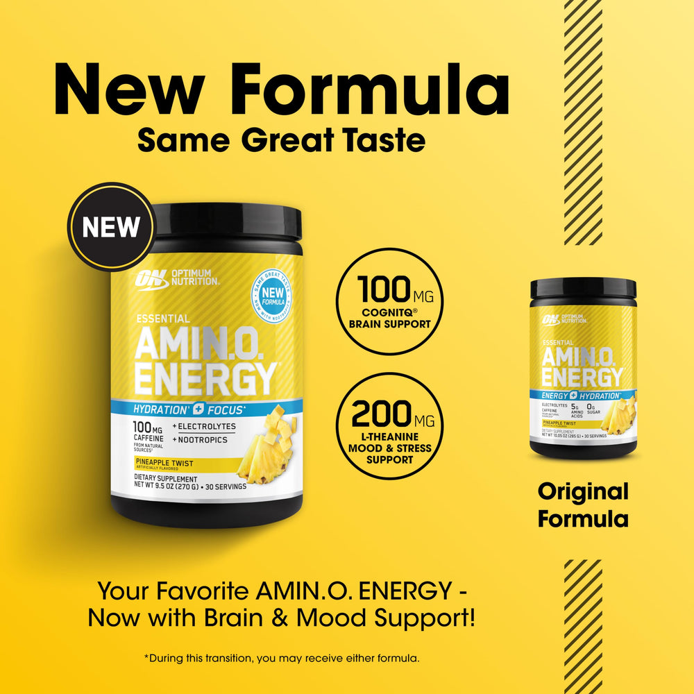 Optimum Nutrition Amino Energy Pineapple Twist mixed drink in glass for hydration