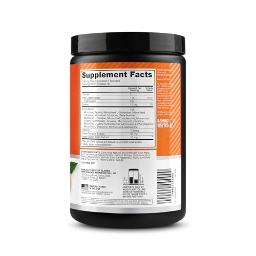 Optimum Nutrition Amino Energy scoop resting on label for quick recovery support after training