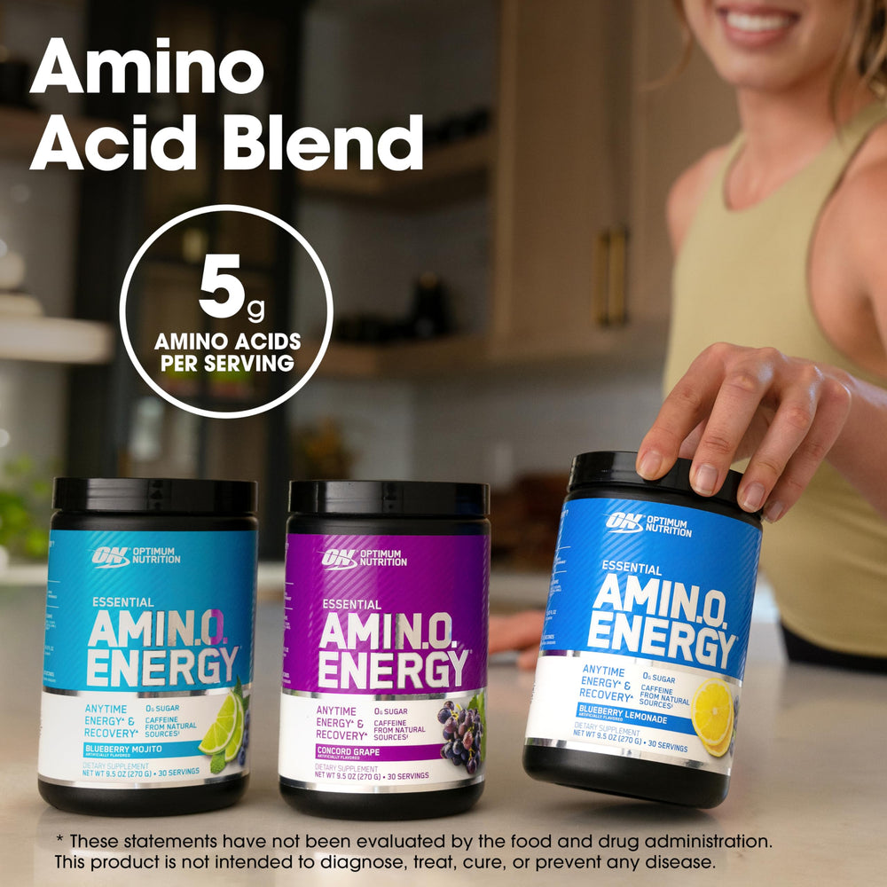 Optimum Nutrition Amino Energy in a shaker cup ready to mix.