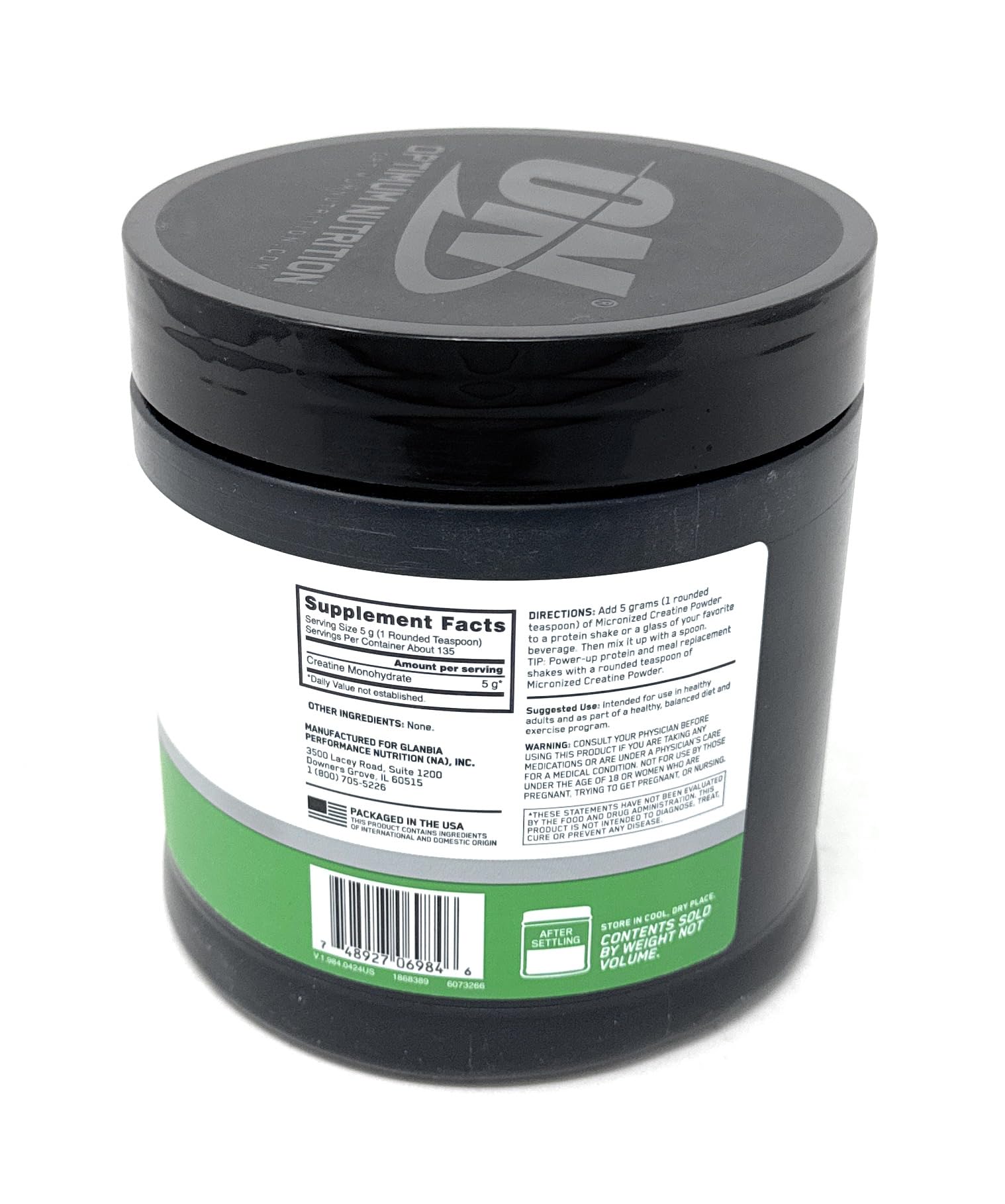 Optimum Nutrition 5 g per serving scoop included for consistent performance workouts.