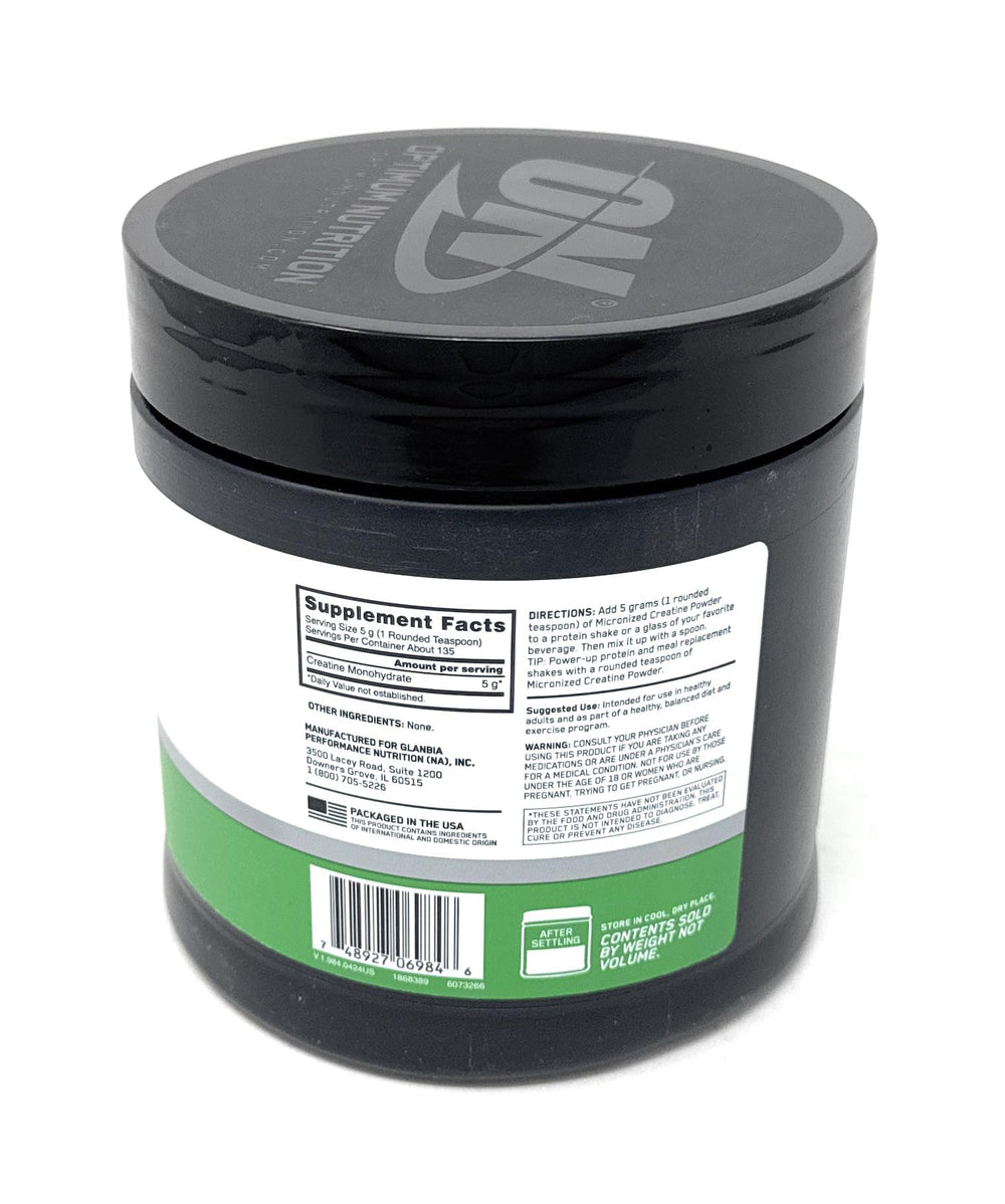 Optimum Nutrition 5 g per serving scoop included for consistent performance workouts.