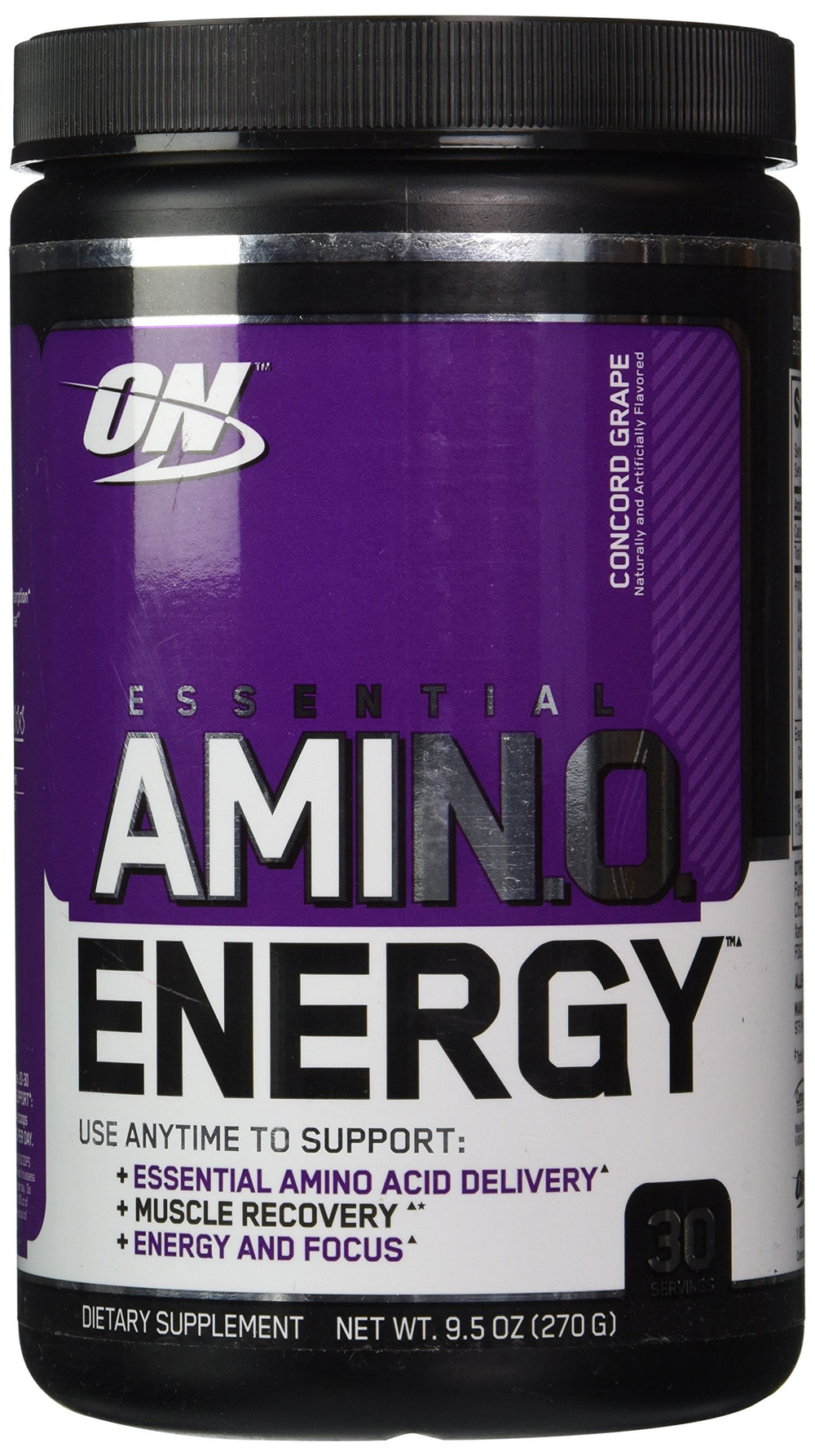 Optimum Nutrition Essential Amino Energy Concord Grape tub front for energized workouts