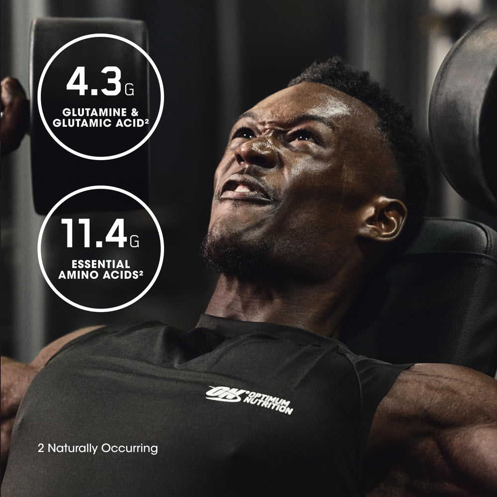 Athlete enjoying an Optimum Nutrition shake as part of recovery routine.