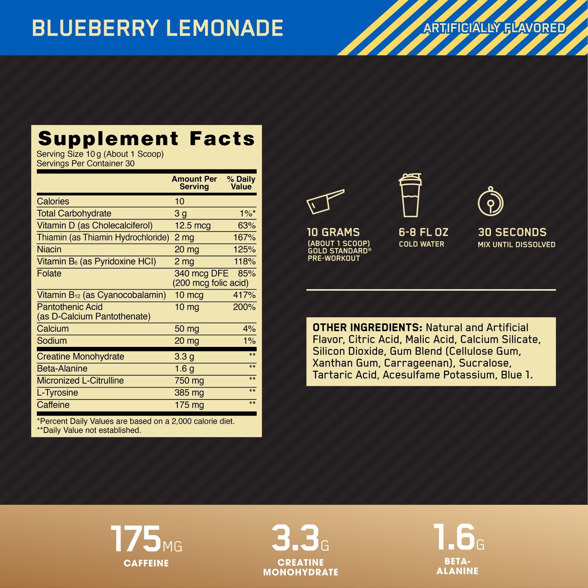 Optimum Nutrition Gold Standard Pre-Workout powder in shaker shows easy mixing