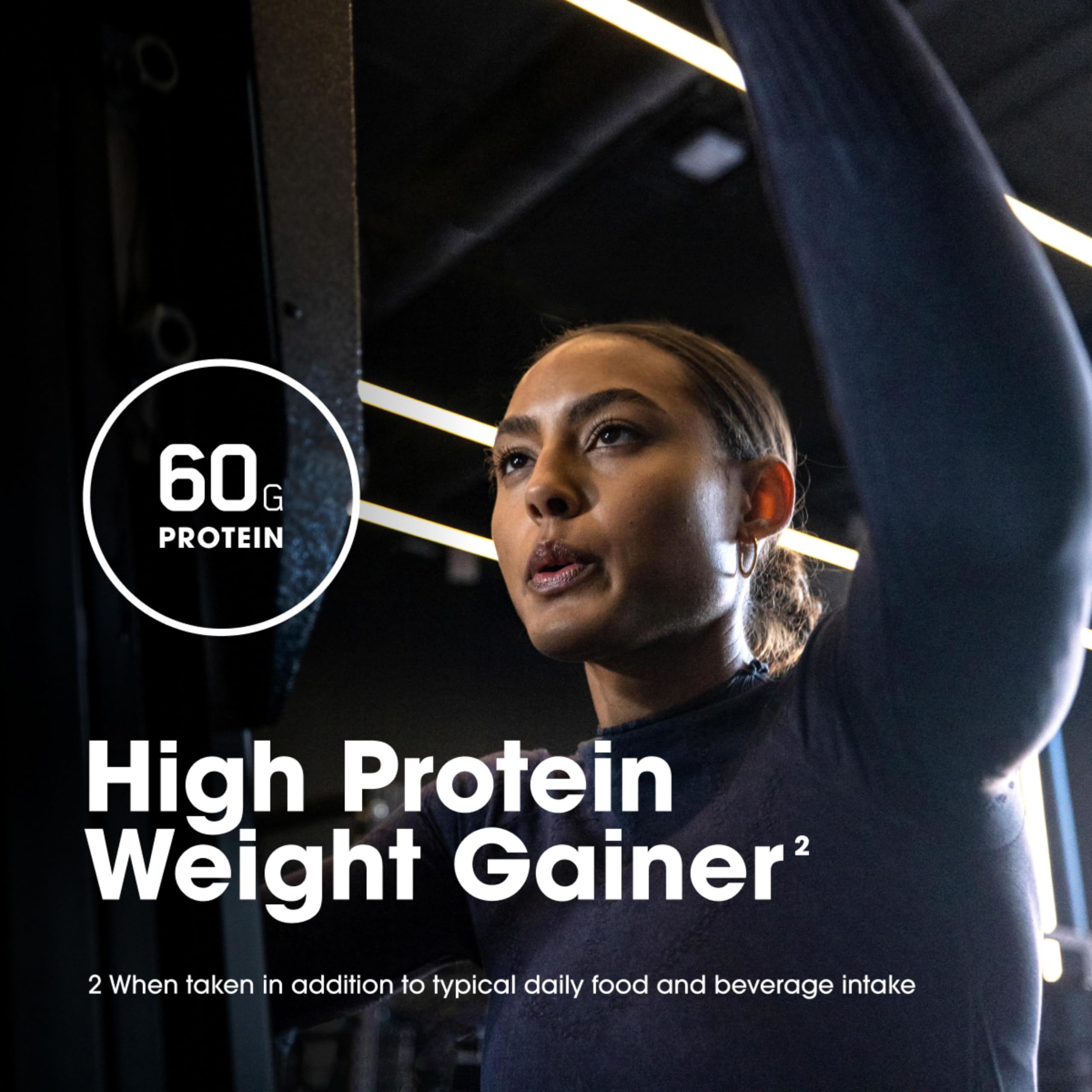 Optimum Nutrition Gold Standard Pro Gainer packaging label notes sugar under 8 g per serving