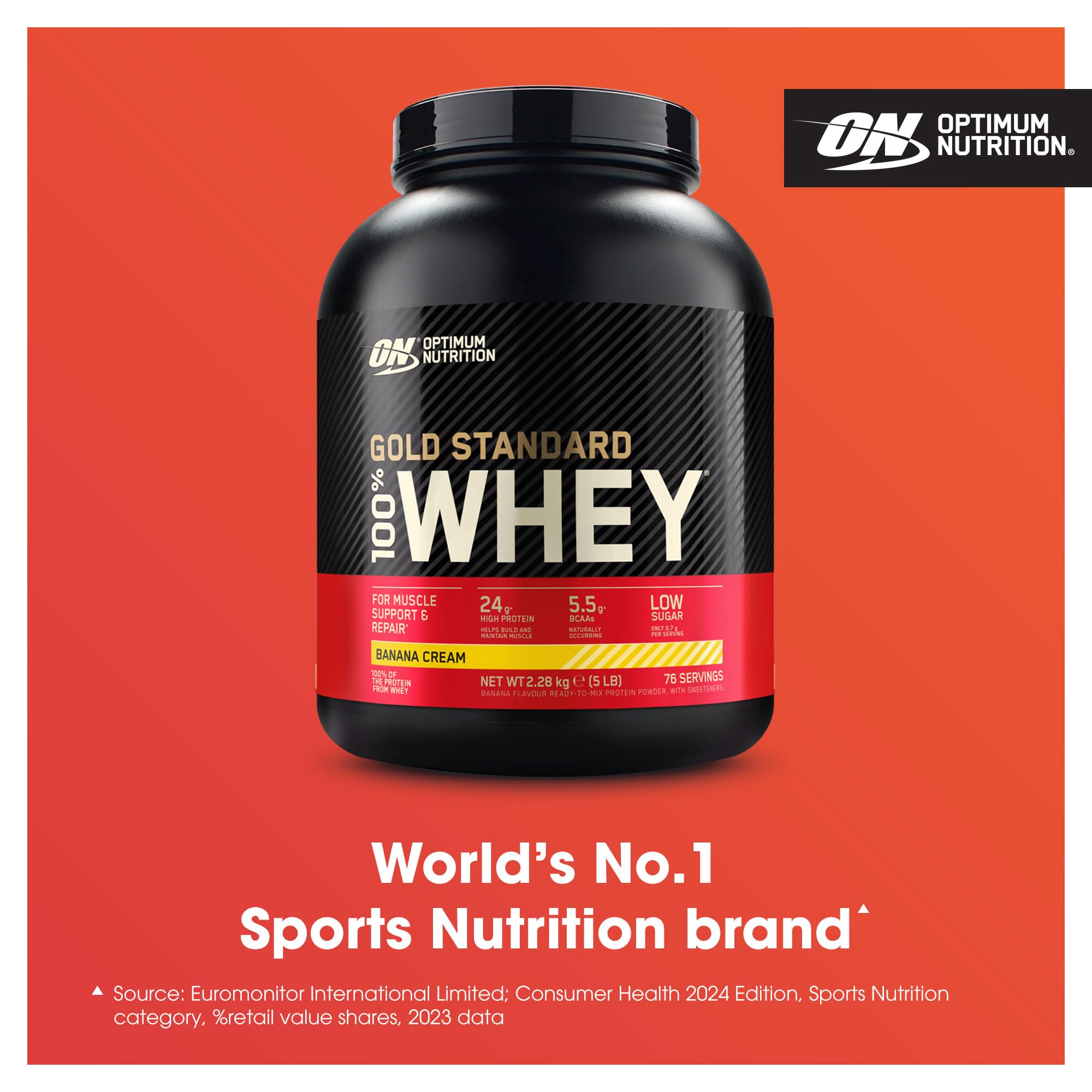 Optimum Nutrition Gold Standard Whey Banana Cream shaker enables quick recovery shakes