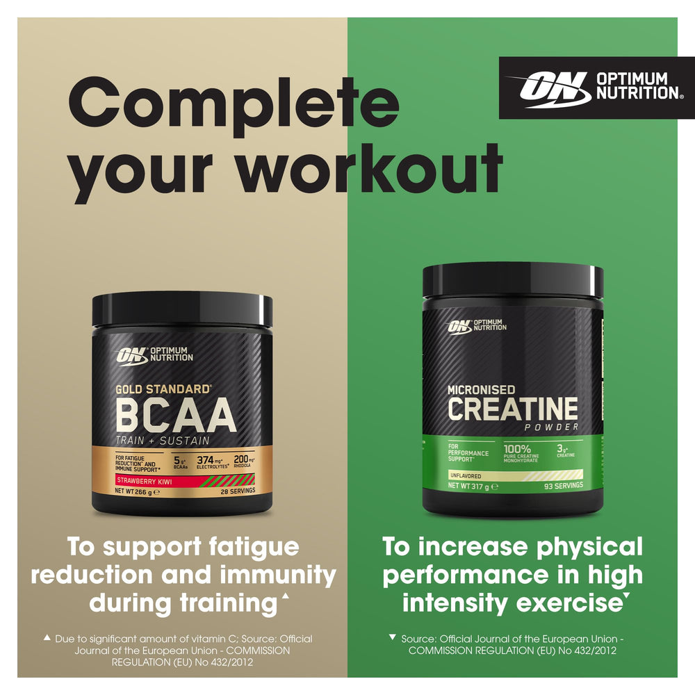 Optimum Nutrition Gold Standard Whey Banana Cream post-workout image suggests rapid mix
