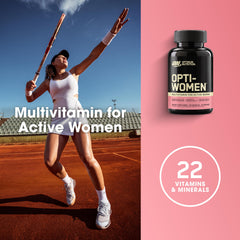 Optimum Nutrition Opti-Women envase cápsulas: multivitamínico femenino con hierro para vitalidad y bienestar