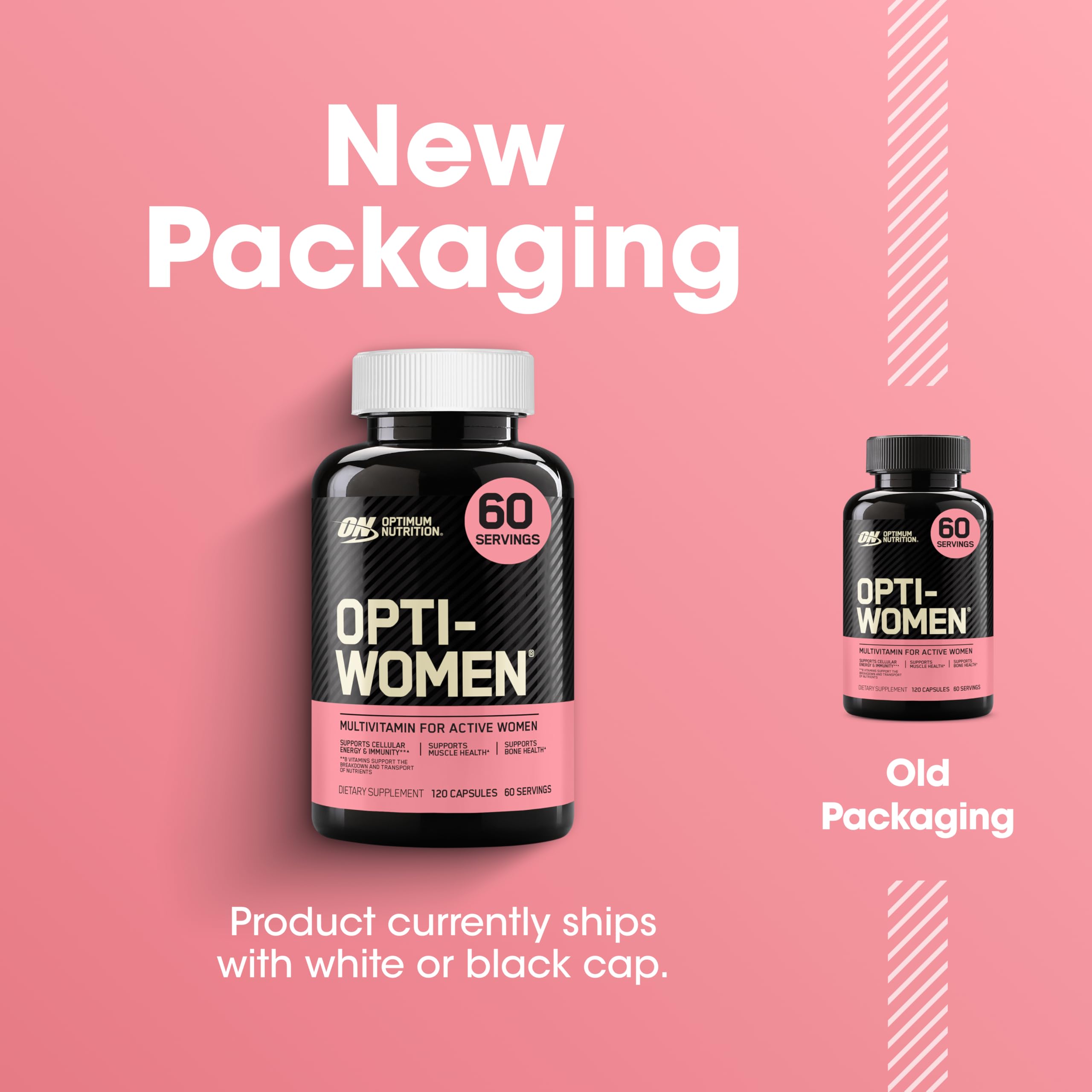 Optimum Nutrition Opti-Women label close-up highlighting vitamins and minerals