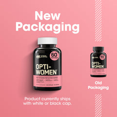 Optimum Nutrition Opti-Women label close-up highlighting vitamins and minerals