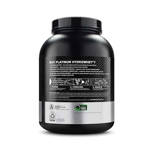 Optimum Nutrition Platinum Hydrowhey purified whey isolates ensure high protein quality
