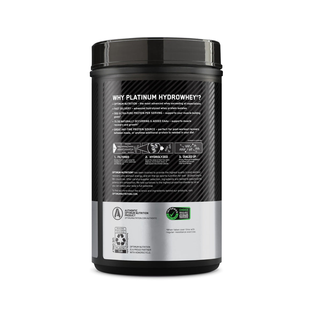 Nutrition facts panel featuring BCAA content on Hydrowhey Turbo Chocolate packaging.