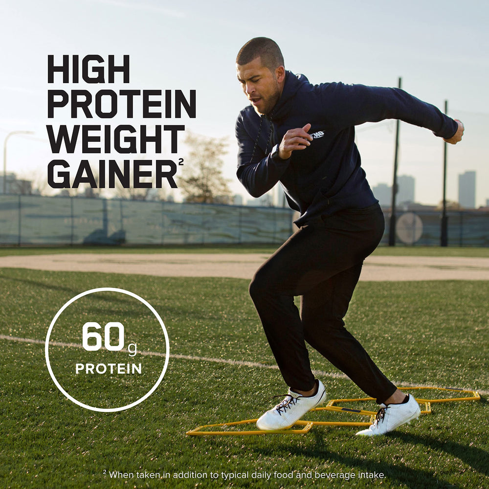 Optimum Nutrition Pro Gainer Vanilla Custard packaging showcases 650 calories per serving