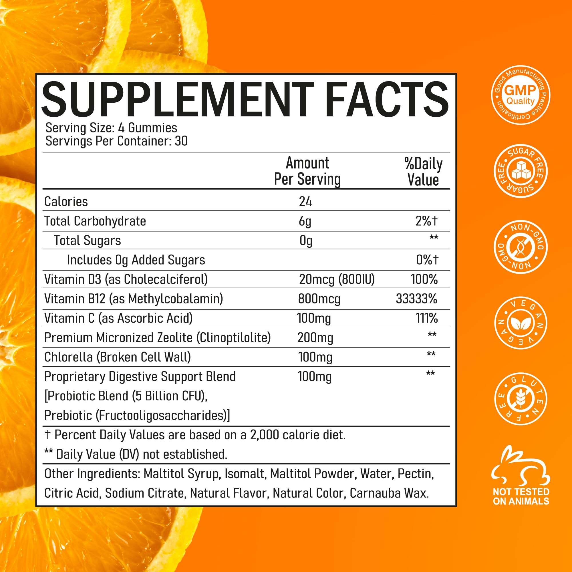 Optiwav Zeolite Detox Gummies vegan-friendly packaging and branding