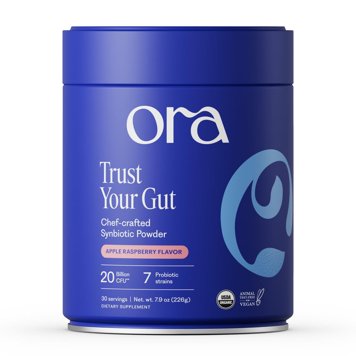 Ora Organic: botella de probióticos veganos lista para uso diario.