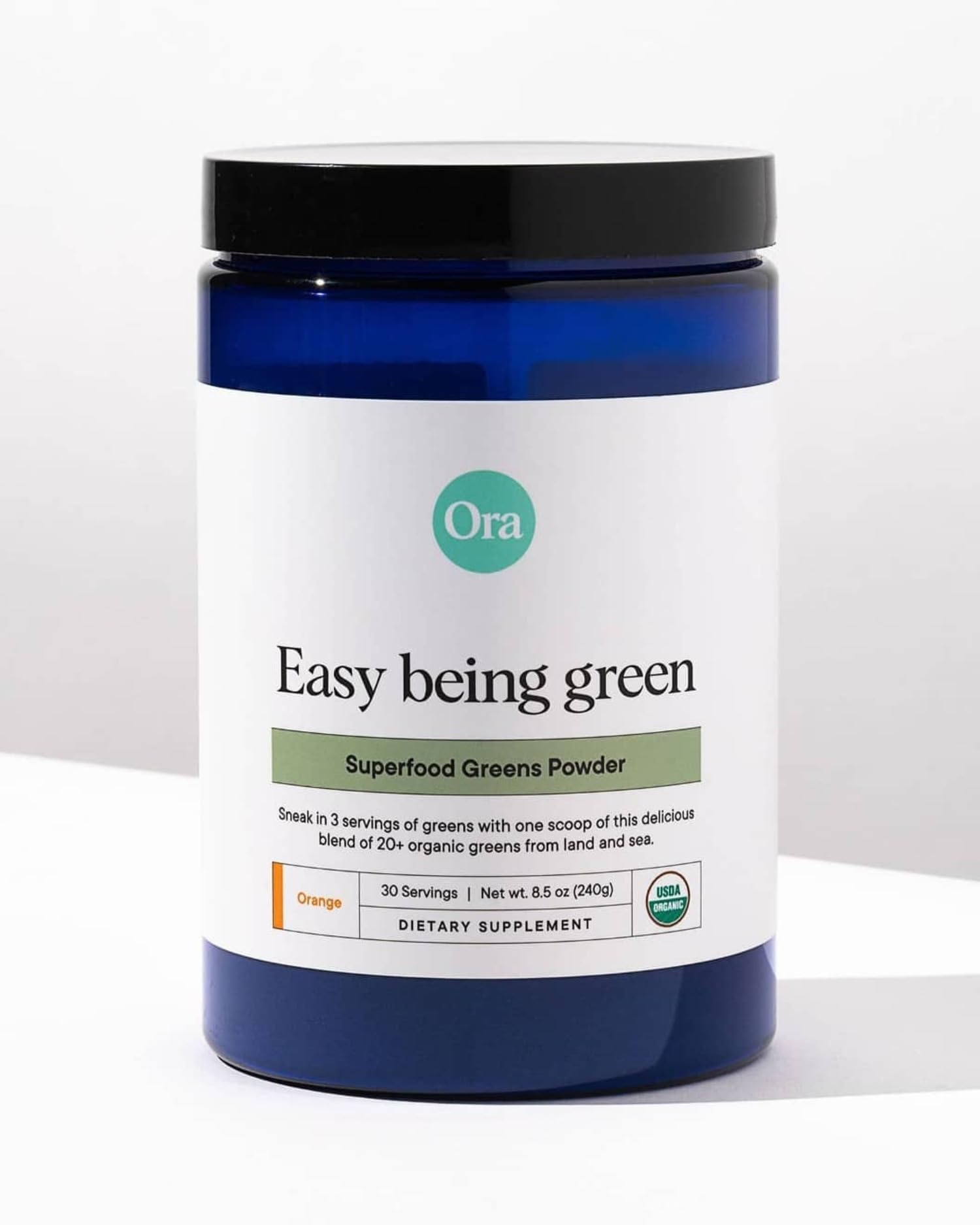 Serving idea: Ora Organic Greens Powder dip with veggie sticks at table.
