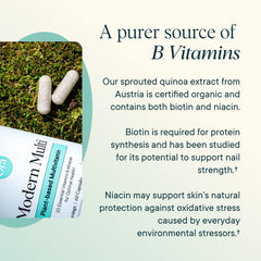 Ora Organic Modern Multi capsules close-up showing plant-based nutrition.