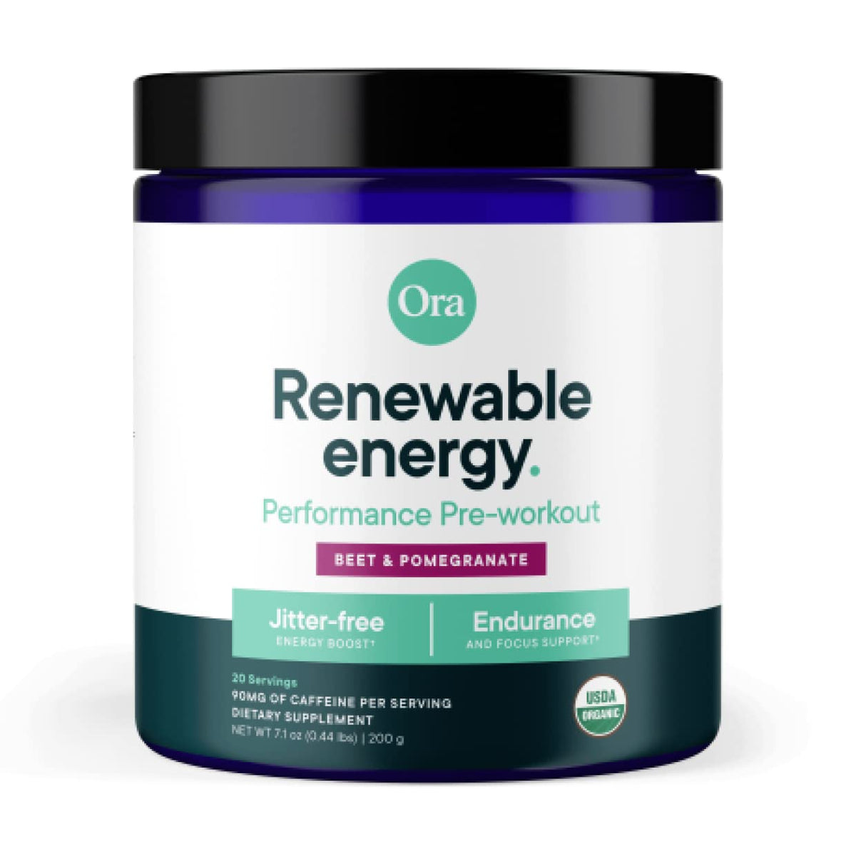 Ora Organic Pre Workout Berry Beet powder for a smooth energy boost