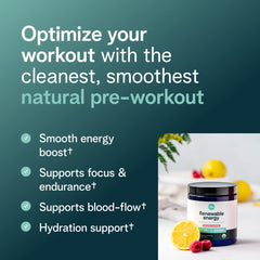 Ora Organic pre-workout scoop in glass of water for smooth energy