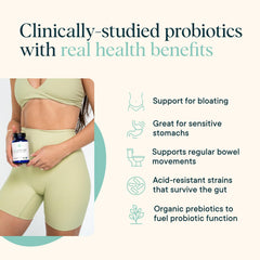 Ora Organic Probiotics capsules, vegan pullulan, designed for stomach-friendly delivery