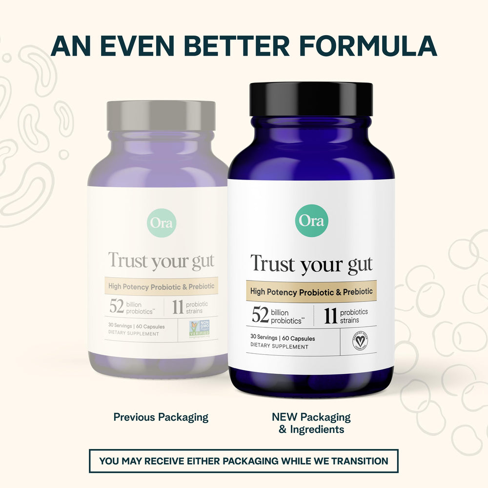 Third-party testing seal on Ora Organic Probiotics packaging